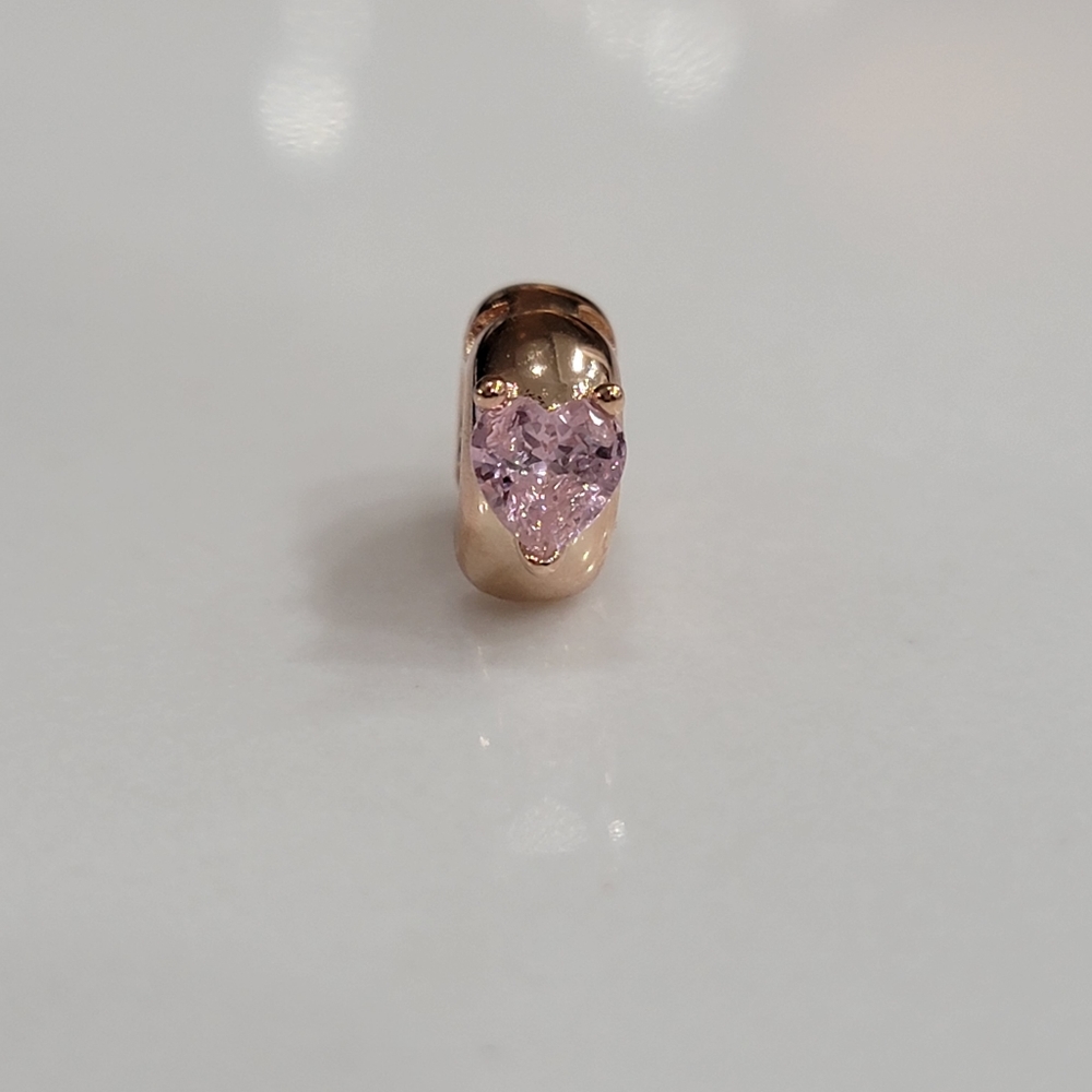 Pandora Pink Heart Solitaire Clip Charms